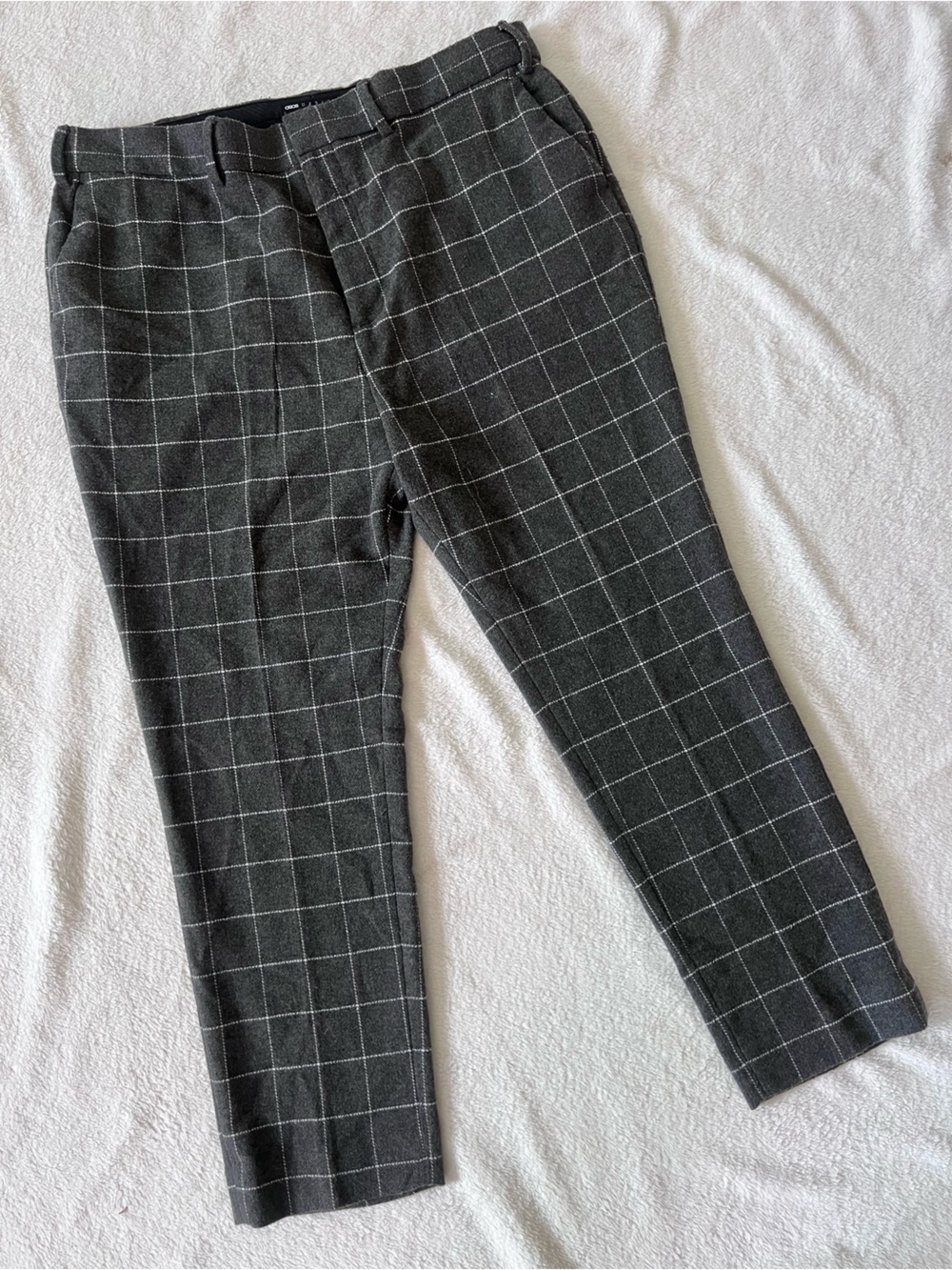 ASOS Gray Windowpane Dress Pants- tailored 38w 27L